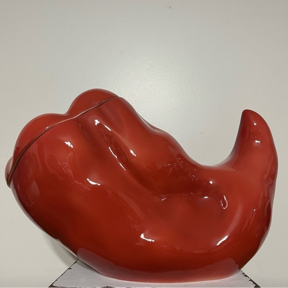 Clay Art Chili Pepper Hand Painted Jar With Lid 13” X 8.5” - Picture 3 of 9